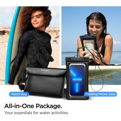 Spigen A621 Waterproof Wrist Bag with Phone Case IPX8 - водонепромокаема чанта с презрамка и водонепромокаем калъф за телефон (черен) 8