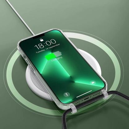 Tech-Protect Flexair Chain Hybrid Case - хибриден удароустойчив кейс с връзка за носене за iPhone 13 Pro (прозрачен)  4