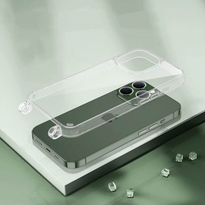 Tech-Protect Flexair Chain Hybrid Case - хибриден удароустойчив кейс с връзка за носене за iPhone 13 (прозрачен)  2