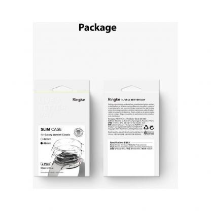 Ringke 2x Slim Watch Case - комплект от два броя качествен твърд кейс за Samsung Galaxy Watch 4 Classic 46 мм (прозрачен и черен) (2 броя) 10