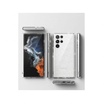 Ringke Air Glitter Case - силиконов (TPU) калъф за Samsung Galaxy S22 Ultra (прозрачен) 5