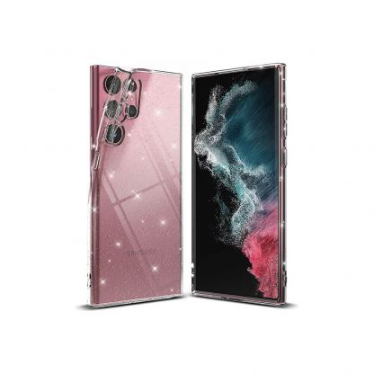 Ringke Air Glitter Case - силиконов (TPU) калъф за Samsung Galaxy S22 Ultra (прозрачен) 7