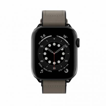 SwitchEasy Hybrid Silicone-Leather Watch Band - хибридна (естествена кожа и силикон) каишка за Apple Watch 42мм, 44мм, 45мм (сив) 3