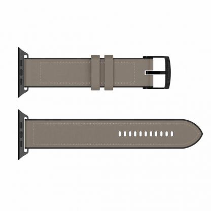 SwitchEasy Hybrid Silicone-Leather Watch Band - хибридна (естествена кожа и силикон) каишка за Apple Watch 42мм, 44мм, 45мм (сив) 5
