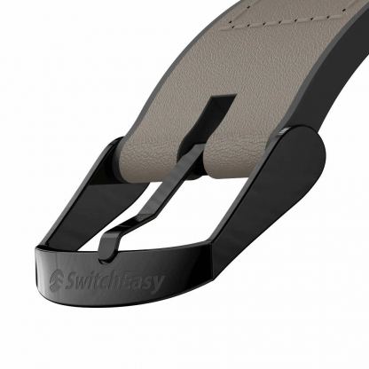 SwitchEasy Hybrid Silicone-Leather Watch Band - хибридна (естествена кожа и силикон) каишка за Apple Watch 42мм, 44мм, 45мм (сив) 6