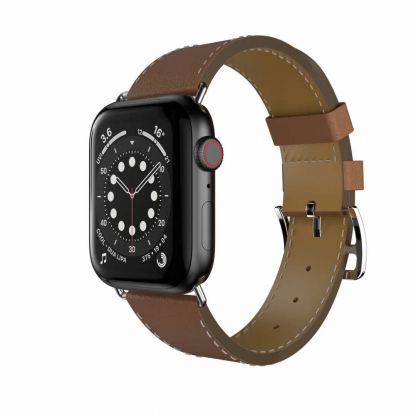 SwitchEasy Classic Genuine Leather Watch Band - кожена каишка от естествена кожа за Apple Watch 42мм, 44мм, 45мм (кафяв) 2