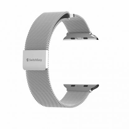 SwitchEasy Mesh Stainless Steel Watch Loop Band - стоманена, неръждаема каишка за Apple Watch 38мм, 40мм, 41мм (сребрист) 5
