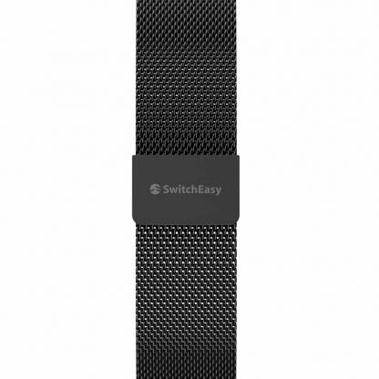 SwitchEasy Mesh Stainless Steel Watch Loop Band - стоманена, неръждаема каишка за Apple Watch 42мм, 44мм, 45мм (черен) 3