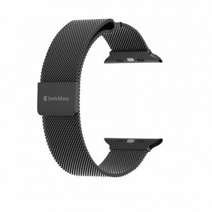 SwitchEasy Mesh Stainless Steel Watch Loop Band - стоманена, неръждаема каишка за Apple Watch 42мм, 44мм, 45мм (черен) 5