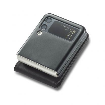 Tech-Protect Wallet Leather Flip Case - кожен калъф, тип портфейл за Samsung Galaxy Z Flip 4 (черен) 4