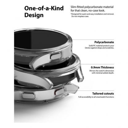 Ringke 2x Slim Watch Case - комплект от два броя качествен твърд кейс за Samsung Galaxy Watch 4 Classic 44 мм (прозрачен и черен) (2 броя) 2