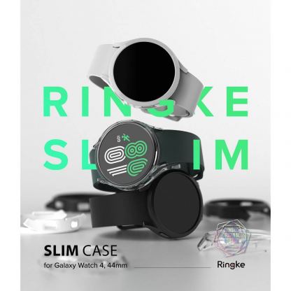 Ringke 2x Slim Watch Case - комплект от два броя качествен твърд кейс за Samsung Galaxy Watch 4 Classic 44 мм (прозрачен и черен) (2 броя) 5