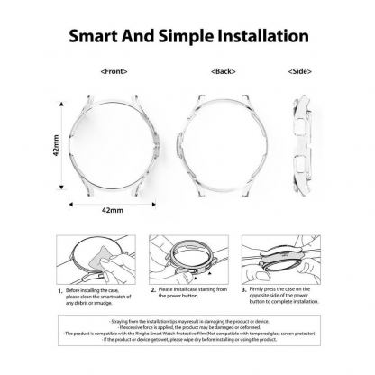 Ringke 2x Slim Watch Case - комплект от два броя качествен твърд кейс за Samsung Galaxy Watch 4 Classic 42 мм (прозрачен) (2 броя) 9