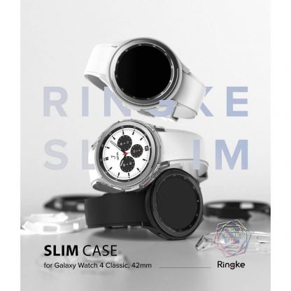 Ringke 2x Slim Watch Case - комплект от два броя качествен твърд кейс за Samsung Galaxy Watch 4 Classic 42 мм (прозрачен и черен) (2 броя) 6