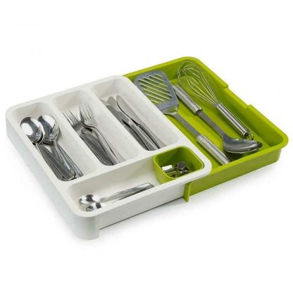 Joseph-Joseph DrawerStore Cutlery Tray - огранайзер (табла) за съхранение на кухненски прибори (бял-зелен) 2