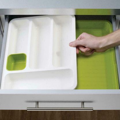 Joseph-Joseph DrawerStore Cutlery Tray - огранайзер (табла) за съхранение на кухненски прибори (бял-зелен) 4