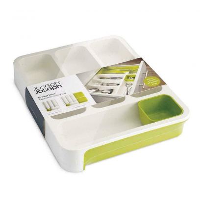 Joseph-Joseph DrawerStore Cutlery Tray - огранайзер (табла) за съхранение на кухненски прибори (бял-зелен) 5