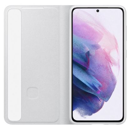 Samsung Clear View Cover EF-ZG991CJ - оригинален кейс, през който виждате информация от дисплея за Samsung Galaxy S21 (сив) (разопакован продукт) 3