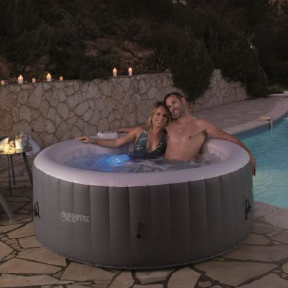 Infinite Inflatable Spa Xtra 800 4-Person Round - надуваем спа център за градината (сив) 4
