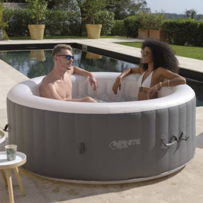 Infinite Inflatable Spa Xtra 800 4-Person Round - надуваем спа център за градината (сив) 6