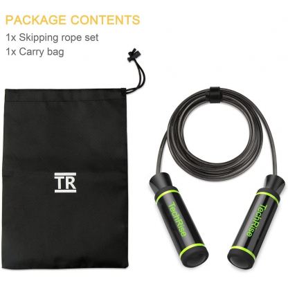TechRise Skipping Jump Rope - качествено въже за скачане (черен) 4