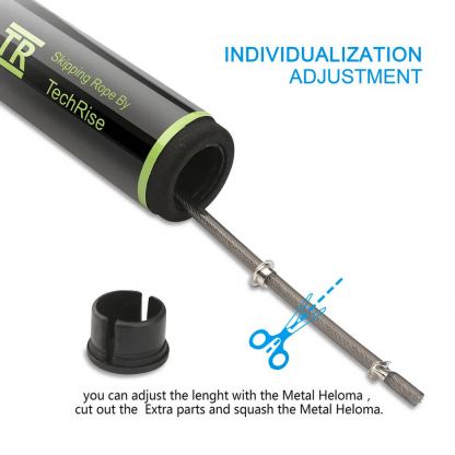 TechRise Skipping Jump Rope - качествено въже за скачане (черен) 7