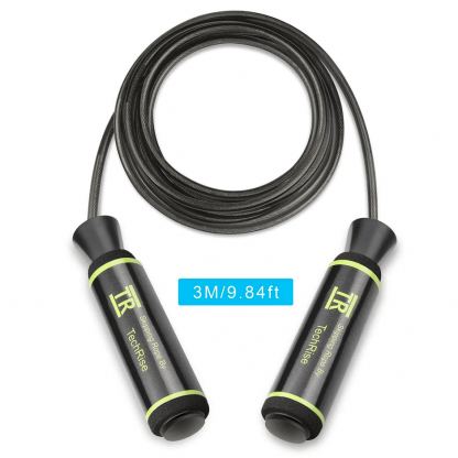 TechRise Skipping Jump Rope - качествено въже за скачане (черен) 9
