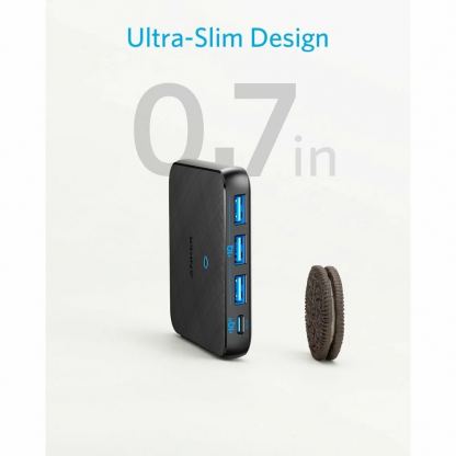 Anker GaN PowerPort Atom III Slim 65W - захранване за ел. мрежа с 3xUSB-A и 1xUSB-C изходи с технология за бързо зареждане (черен) 2