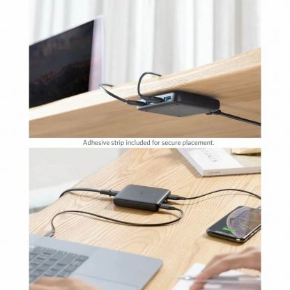 Anker GaN PowerPort Atom III Slim 65W - захранване за ел. мрежа с 3xUSB-A и 1xUSB-C изходи с технология за бързо зареждане (черен) 6