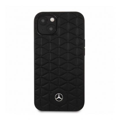 Mercedes-Benz Genuine Leather Quilted Hard Case - дизайнерски кожен кейс (естествена кожа) за iPhone 13 mini (черен) 5