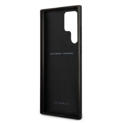 Ferrari Smooth Carbon Hard Case - хибриден удароустойчив кейс с карбоново покритие за Samsung Galaxy S22 Ultra (черен) 5