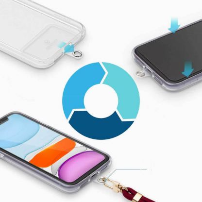 Tech-Protect Universal Chain Necklace Phone Strap - универсална връзка за носене през врата за смартфони (розов) 2