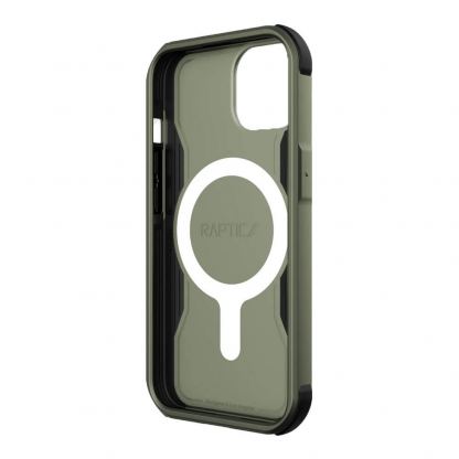 Raptic EcoElement Fort Case - биоразградим хибриден удароустойчив кейс с MagSafe за iPhone 14 (зелен) 2