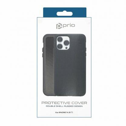 Prio Protective Hybrid Cover - хибриден кейс с най-висока степен на защита за iPhone 14 (черен) 2