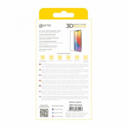 Prio 3D Glass Full Screen Curved Tempered Glass - калено стъклено защитно покритие за дисплея на iPhone 14 Pro (черен-прозрачен) 3