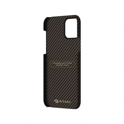 Pitaka MagEZ Aramid Fiber Case - кевларен кейс за iPhone 12 (черен-златист)  4