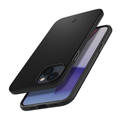 Spigen Thin Fit Case - качествен тънък матиран кейс за iPhone 14 (черен) 6