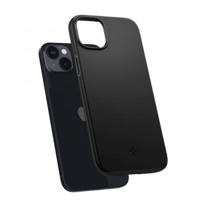 Spigen Thin Fit Case - качествен тънък матиран кейс за iPhone 14 (черен) 8