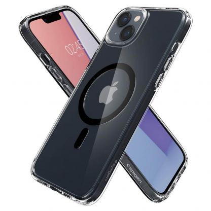 Spigen Ultra Hybrid MagSafe Case - хибриден кейс с висока степен на защита с MagSafe за iPhone 14 (черен-прозрачен)  5