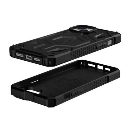 Urban Armor Gear Monarch Pro MagSafe Case - удароустойчив хибриден кейс с вграден магнитен конектор (MagSafe) за iPhone 14 Plus (черен-карбон) 2