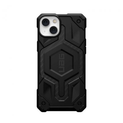 Urban Armor Gear Monarch Pro MagSafe Case - удароустойчив хибриден кейс с вграден магнитен конектор (MagSafe) за iPhone 14 Plus (черен-карбон) 3
