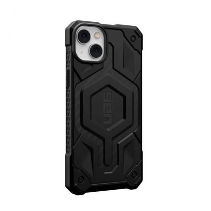 Urban Armor Gear Monarch Pro MagSafe Case - удароустойчив хибриден кейс с вграден магнитен конектор (MagSafe) за iPhone 14 Plus (черен-карбон) 5