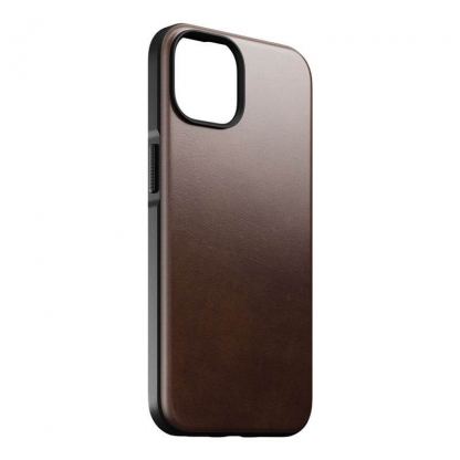 Nomad Modern Leather MagSafe Case - кожен (естествена кожа) кейс с MagSafe за iPhone 14 Plus (кафяв) 4
