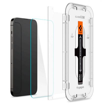 Spigen Glas.tR EZ Fit Tempered Glass - калено стъклено защитно покритие за дисплея на iPhone 14 Pro (прозрачен) (2 броя) 6