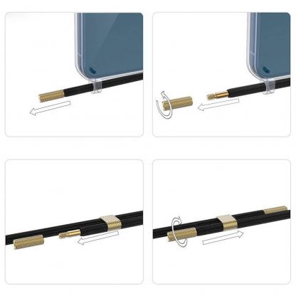 Tech-Protect Flexair Chain Hybrid Case - хибриден удароустойчив кейс с връзка за носене за iPhone 14 Plus (прозрачен)  6