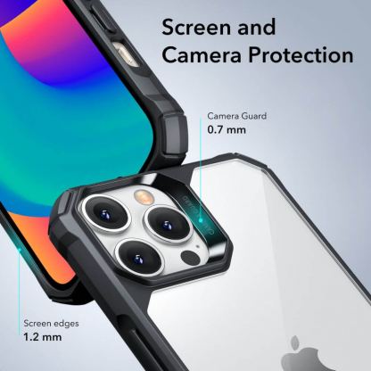 ESR Air Armor Case - хибриден удароустойчив кейс за iPhone 14 Pro (черен-прозрачен) 3