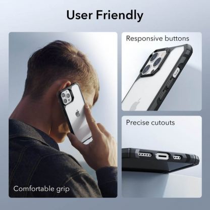 ESR Air Armor Case - хибриден удароустойчив кейс за iPhone 14 Pro Max (черен-прозрачен) 2