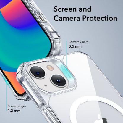 ESR Air Armor HaloLock MagSafe Case - хибриден удароустойчив кейс с MagSafe за iPhone 14 Plus (прозрачен) 5