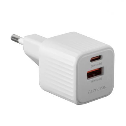 4smarts Wall Charger VoltPlug Duos Mini PD 20W and USB-C Cable - захранване за ел. мрежа с USB-A и USB-C изходи с технология за бързо зареждане и USB-C към USB-C кабел (150 см) (бял) 11