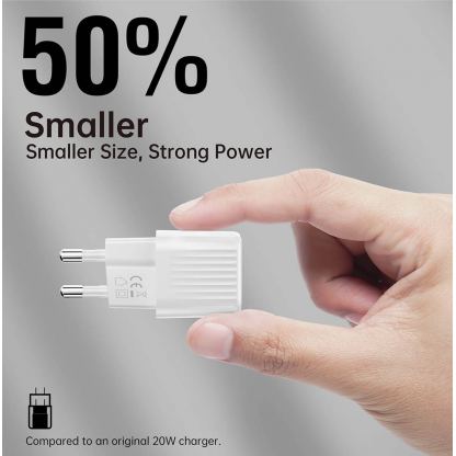 4smarts Wall Charger VoltPlug Duos Mini PD 20W - захранване за ел. мрежа с USB-A и USB-C изходи и технология за бързо зареждане (бял) 5